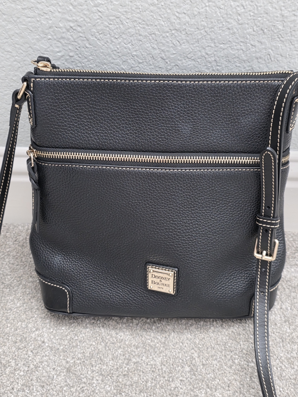 Dooney & Bourke Black Pebble Leather Crossbody Bag